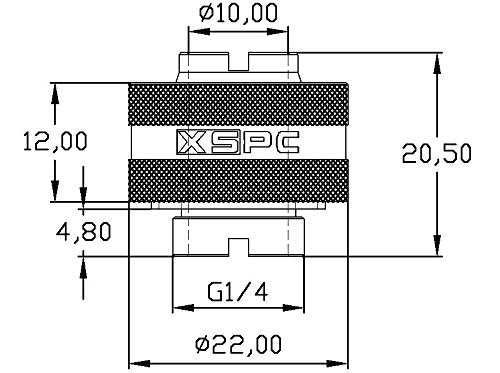 Xspc G1/4'' To 7/16'' Id, 5/8'' Od Compression Fitting V2 For Soft Tubing, Black Chrome, 4 Pack