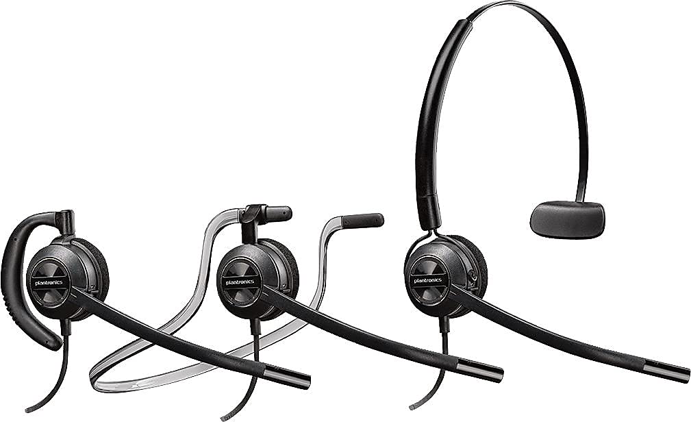 Plantronics   Encorepro Hw540 Convertible Headet   Wired Convertible (3 Wearing Styles) Headset With Boom Mic   Connect To Your