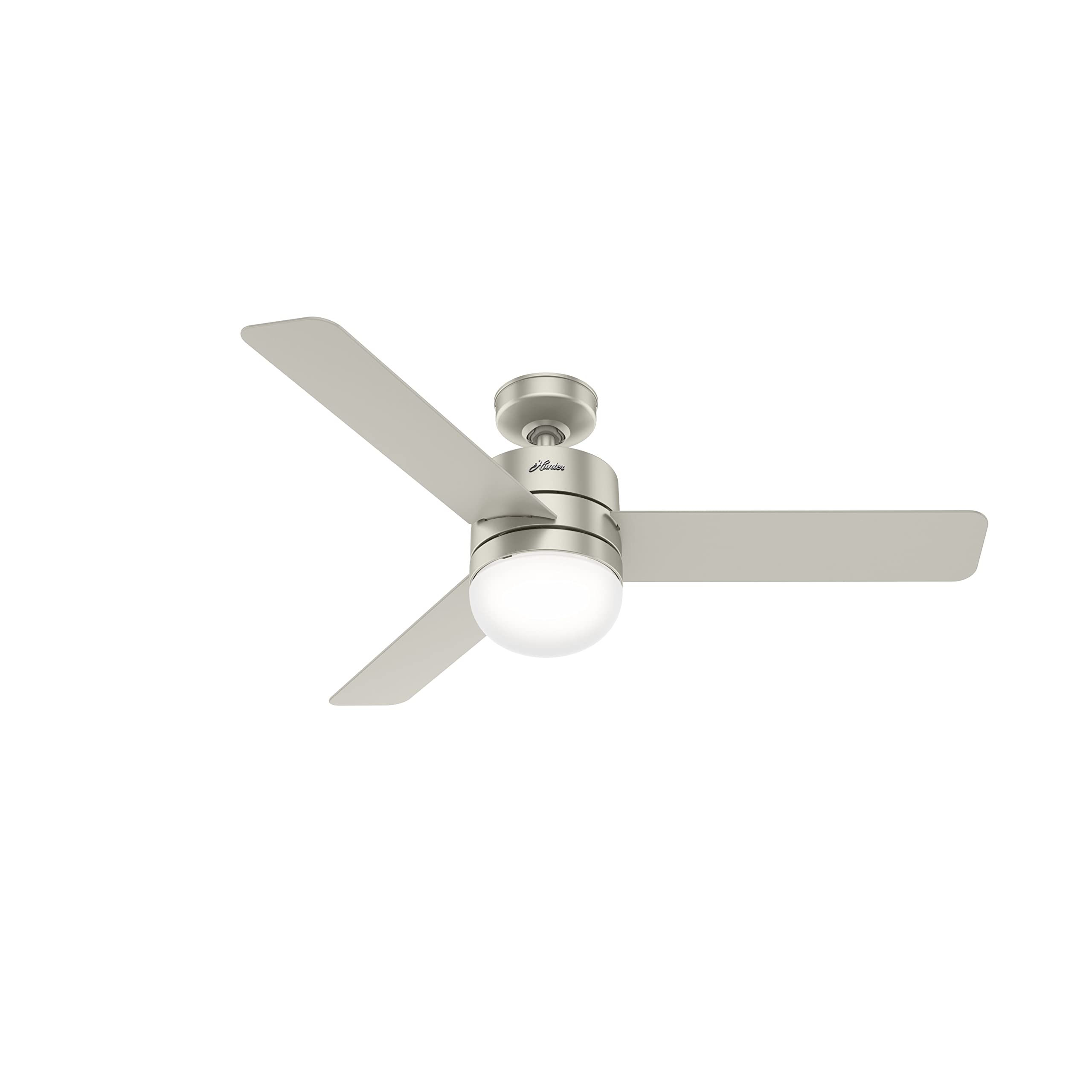 Hunter 54 inch WiFi Neutron Matte Nickel Ceiling Fan with LED Light Kit and Handheld Remote