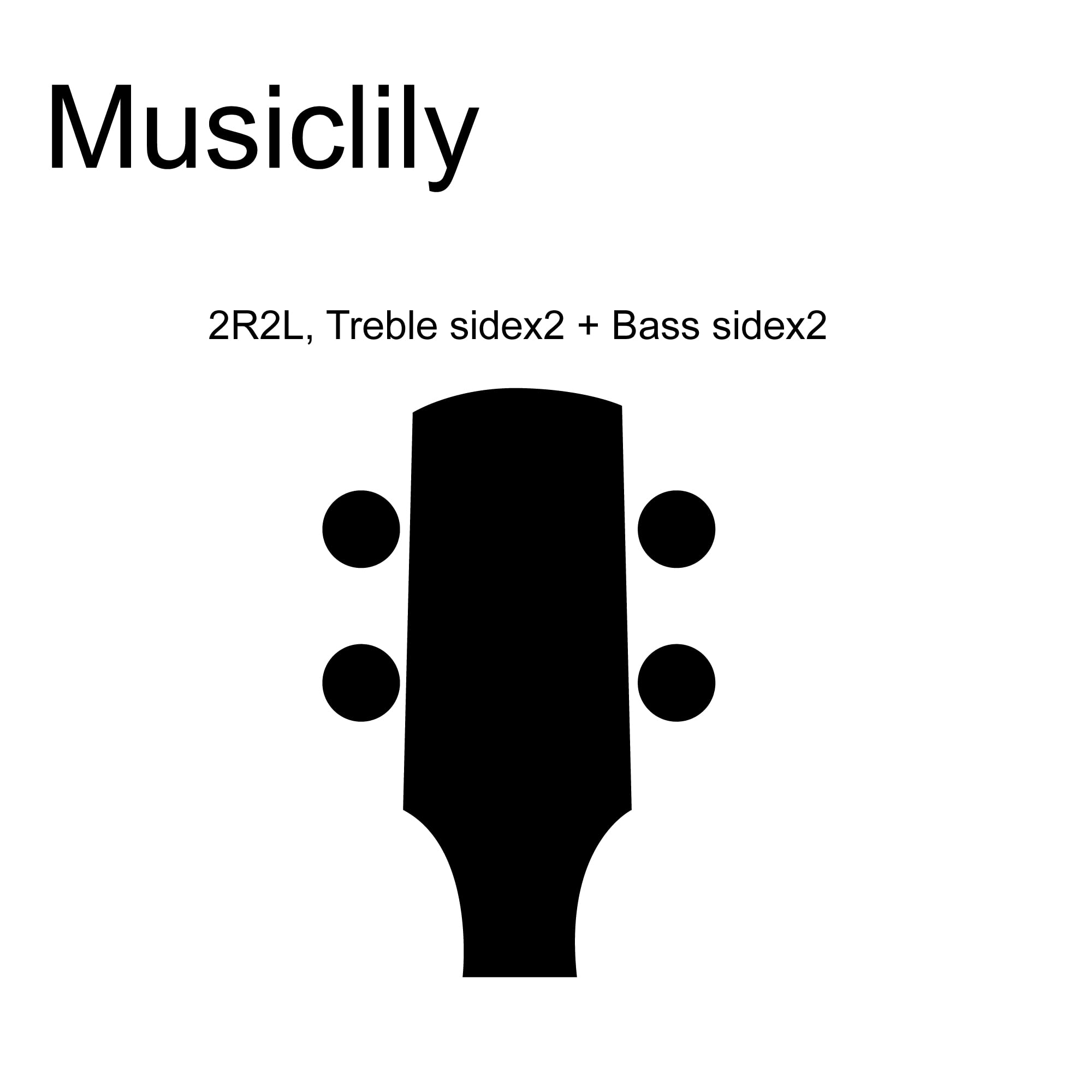 Musiclily 2+2 Vintage Open Geared Bass Tuners Machine Head Tuning Keys Pegs Set For Jazz Precision P Bass Replacement, Chrome