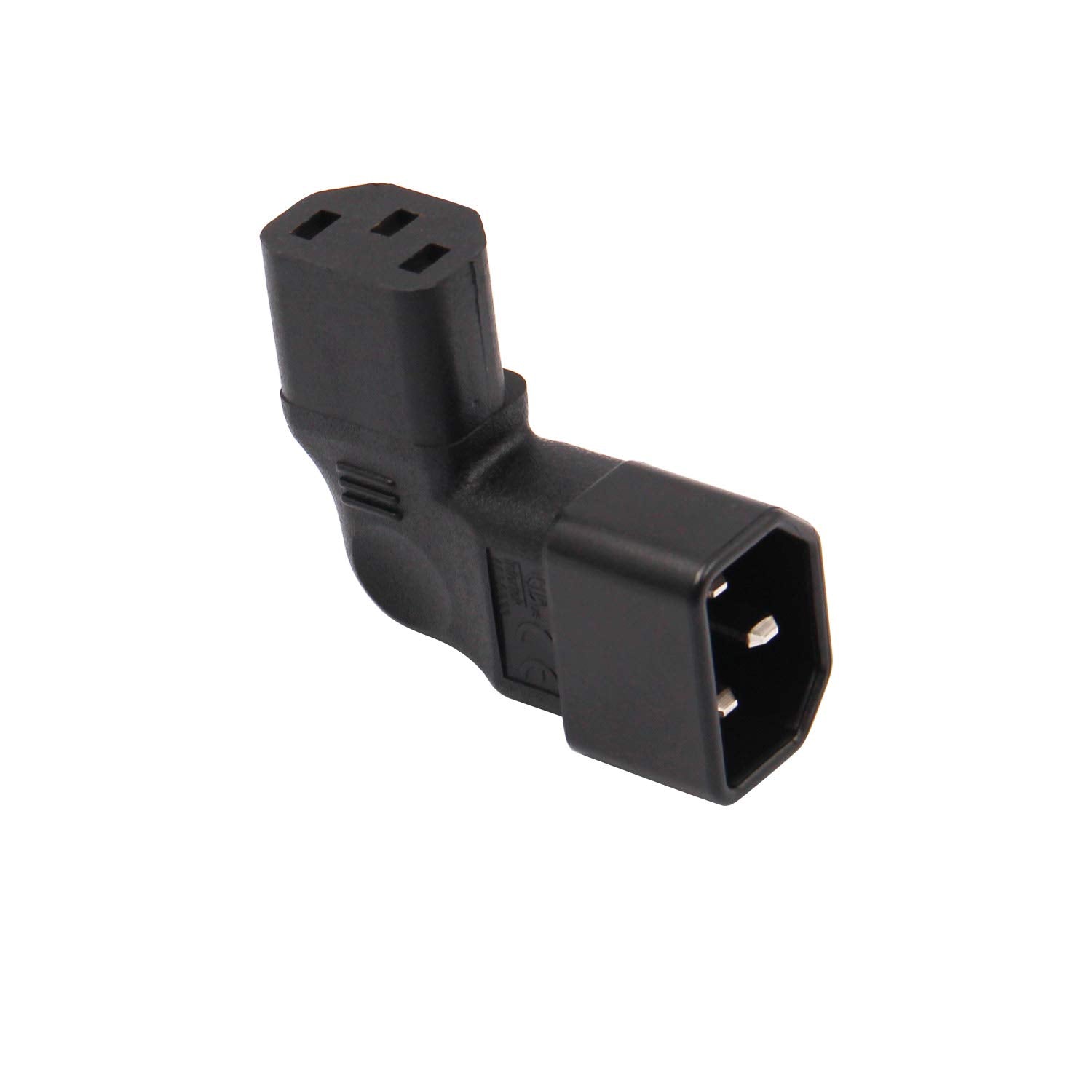 2 Pack Left Angle Iec C14 To C13 Power Adapter Pdu Plug For Lcd Wall Mount Tv