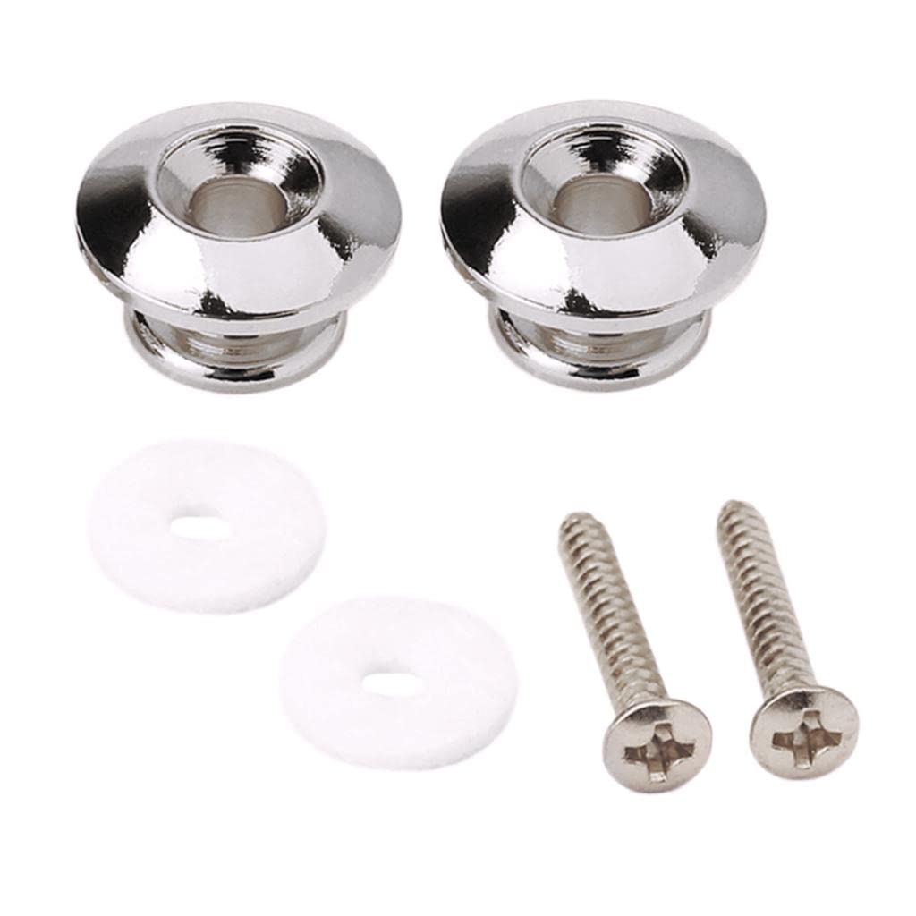LICHTS 2pcs Plating Strap Locks fr Electric Acoustic Guitar Bass Replacement Chrome