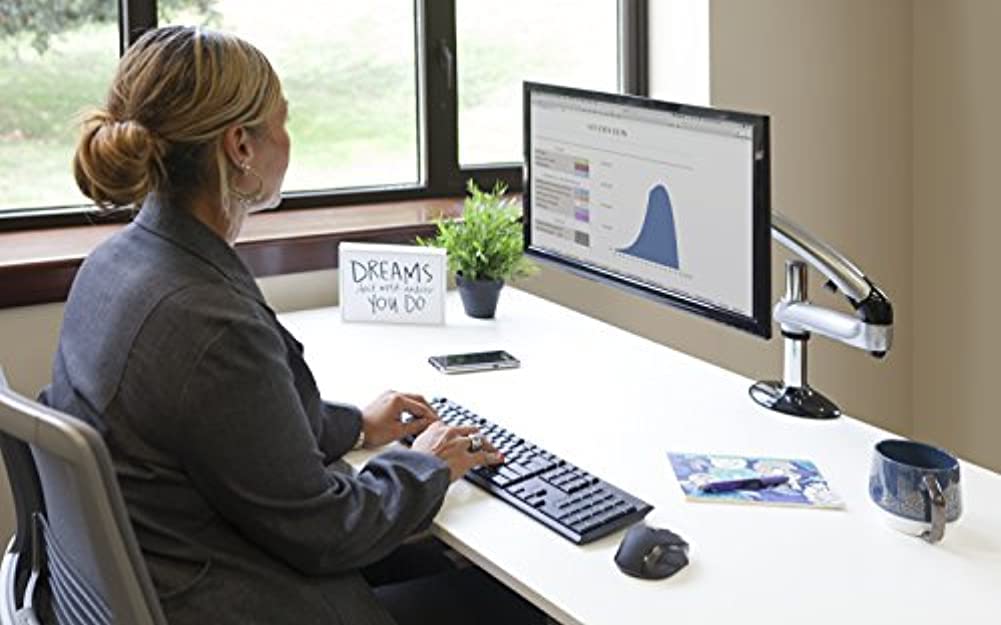 Ergotech Single Freedom Arm, Includes Single Aluminum Articulating Arm, 8.4 17.8 Lbs. Weight Capacity, Suitable For Monitors Up