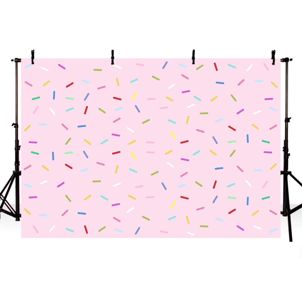 Mehofond Donut Birthday Party Decoration Pink Girl Baby Shower Banner Photo Studio Background Sprinkles Donut Grow Up Confetti P