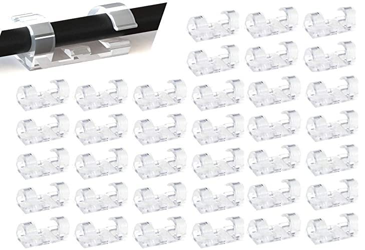 Imox Wire Clips Pack Of 60, Improved Stronger Adhesive Cable Clips, Desktop Cable Organizer, Sticky Wire Clamp, Multipurpose Adh