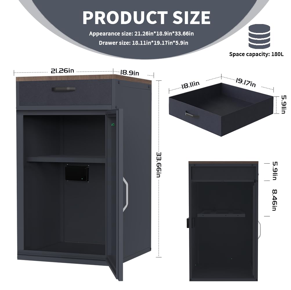 180L 3D Printer Filament Storage Cabinet With Dehumidifier(60W Drying Power,