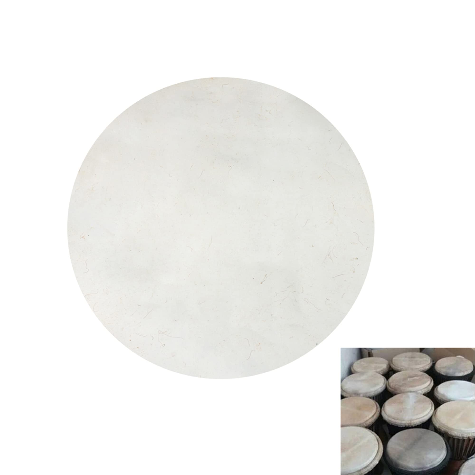 Bqlzr 35Cm Diameter Goat Skin Round Drums Head For Bongo Drum Parts Beige Pack Of 2