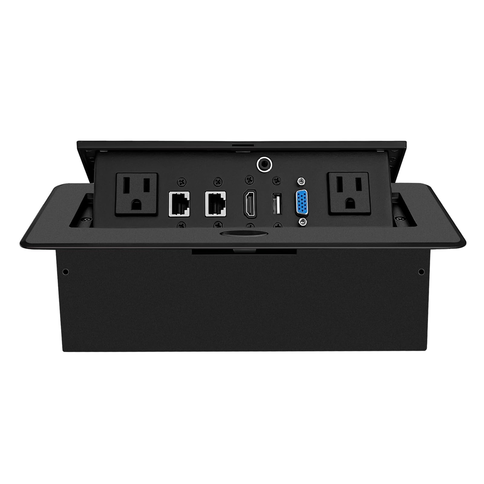 Table Pop Up Power Date Center Connection Box With Outlet Network Hdmi For Conference Desk