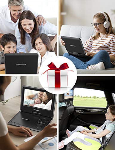 Dbpower 11.5'' Portable Dvd Player, 5 Hour Built In Rechargeable Battery, 9'' Swivel Screen, Support Cd/Dvd/Sd Card/Usb, Remote