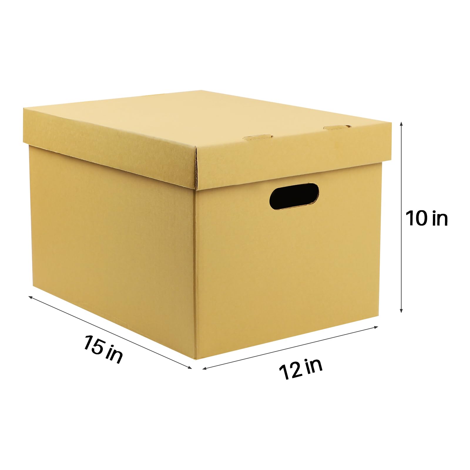 Lineco, Archival Storage Cartons, Ready To Assemble, For Documents Or Photos, Acid Free, Buffered Corrugated Board, 12 X 15 X 10 In, Tan, Pack Of 5