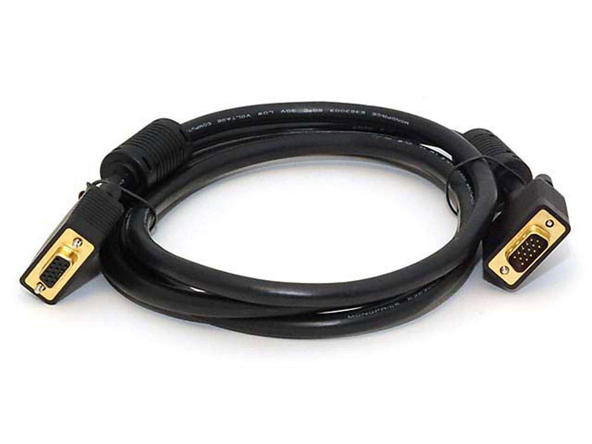 Monoprice 6Ft Svga Super Vga M/F Monitor Cable W/ Ferrites