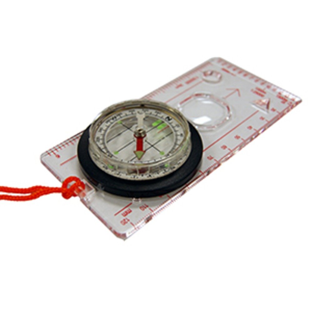 Ust Deluxe Map Compass With Raised Base Plate And Swivel Bezel For Hiking, Camping, Backpacking, Emergency And Outdoor Survival