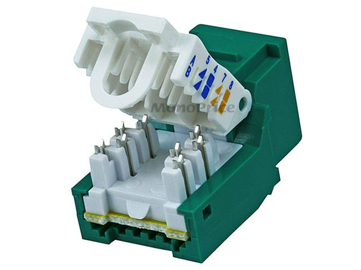 Monoprice Cat6 Rj 45 Toolless Keystone, Green (101041)