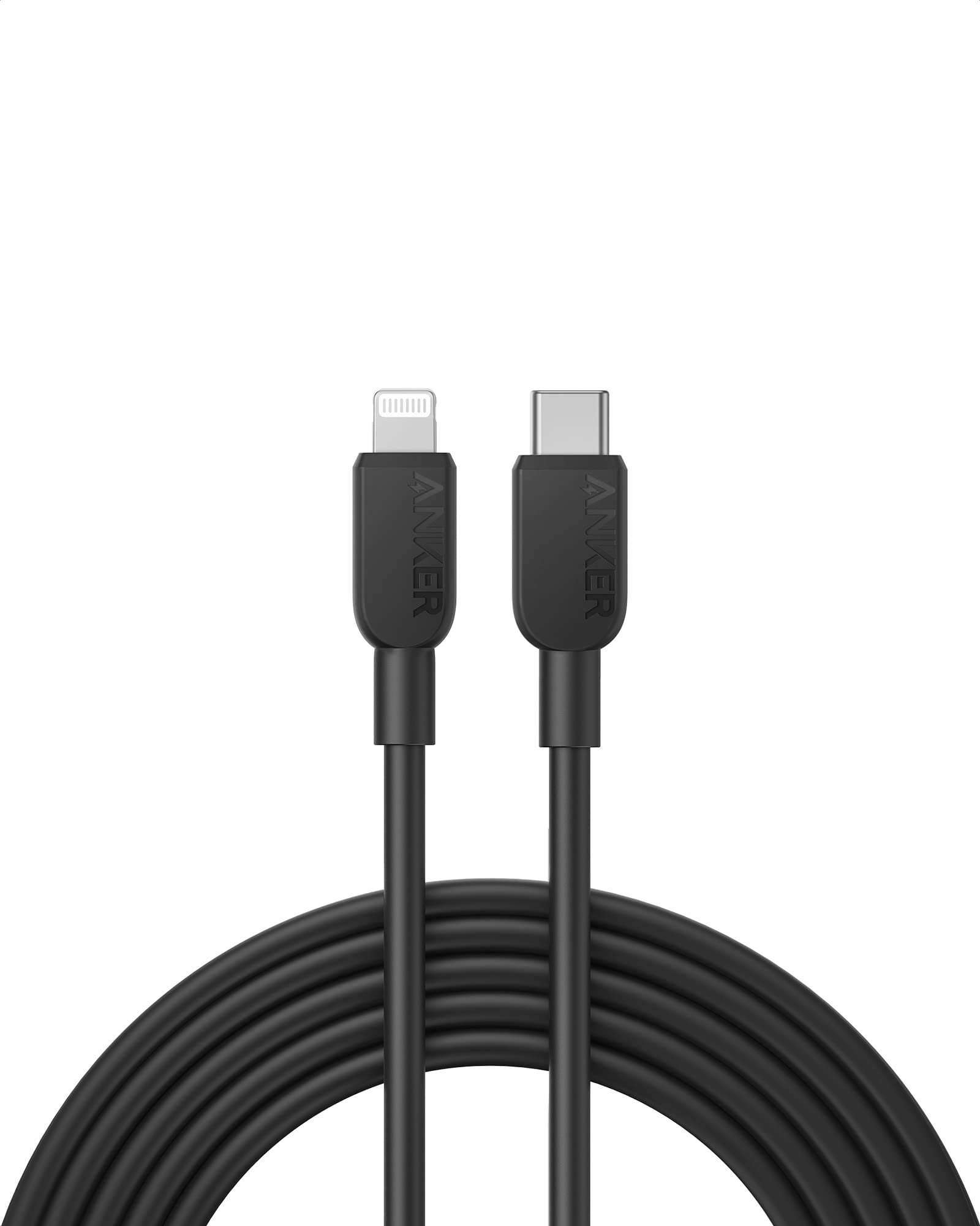 Anker Usb C To Lightning Cable, 310 Usb C To Lightning Cable(Black, 10Ft), Mfi Certified, Fast Charging Cable For Iphone 14 Plus
