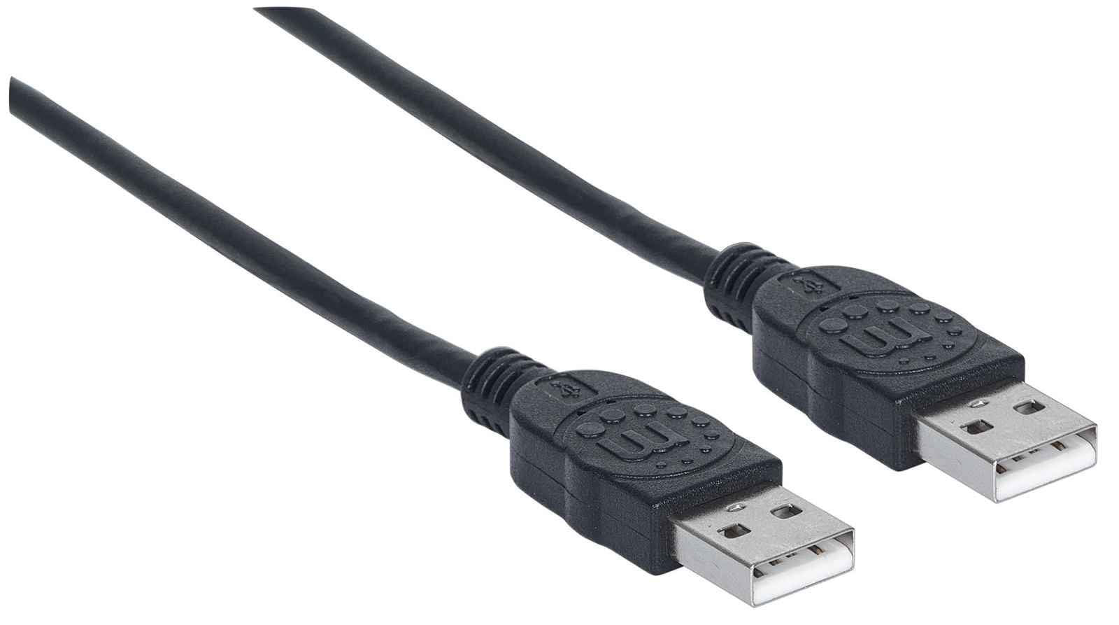 Manhattan 353885 Hi Speed Usb A Device Cable, Usb 2.0, Type A Male To Type A Male, 480 Mbps, 0.5 M (1.5 Ft.), Black