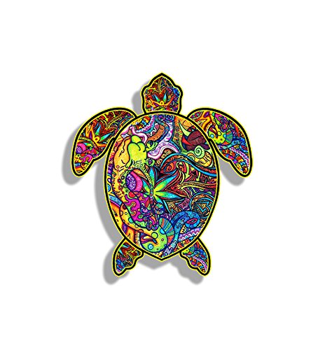 Sea Turtle Graffiti Bumper Sticker Decal Custom Printed Full Color Colorful Design For Car Truck Vehicle Laptop