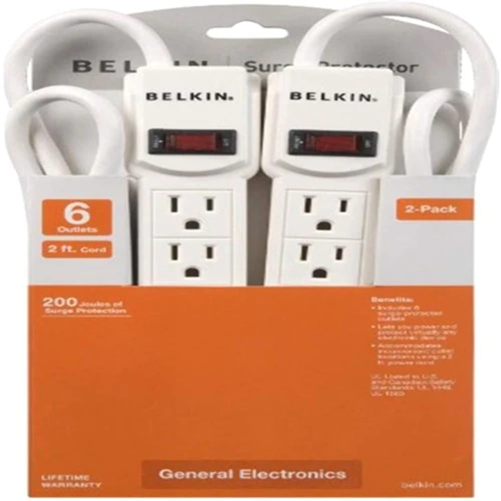 Belkin F5C048 2 6 Outlet Surge Protectors, 2 Pk