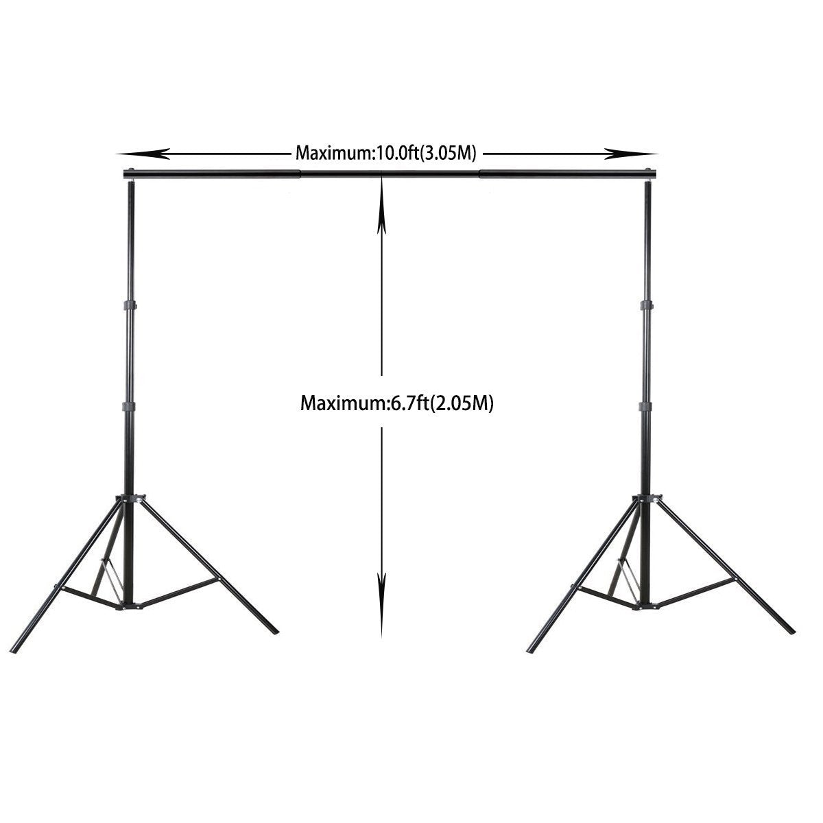 Hyj Inc Photo Video Studio 10 Ft Adjustable Background Stand Backdrop Support System Kit With Photography Background Holder Carr