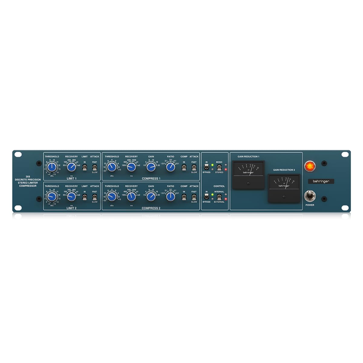 Behringer 369 Classic 2-Channel Precision Stereo Compressor and Limiter with Custom-Built Midas Transformers
