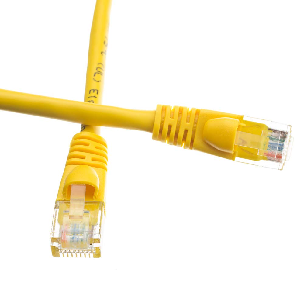 Cablewholesale 35 Foot Yellow Cat6A Ethernet Patch Cable, Snagless/Boot With Rj45 Connector, 500 Mhz, 24 Awg, Utp(Unshielded Twi