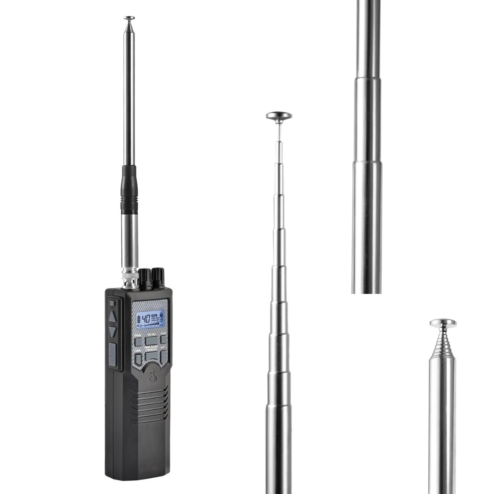 Long Range 27Mhz Telescopic Cb Antenna Bnc Connector For Cobra Hh50Wxst Mrhh350Flt C75Wxst Hh38Wxst Midland 75 822 75 785 Mhs75