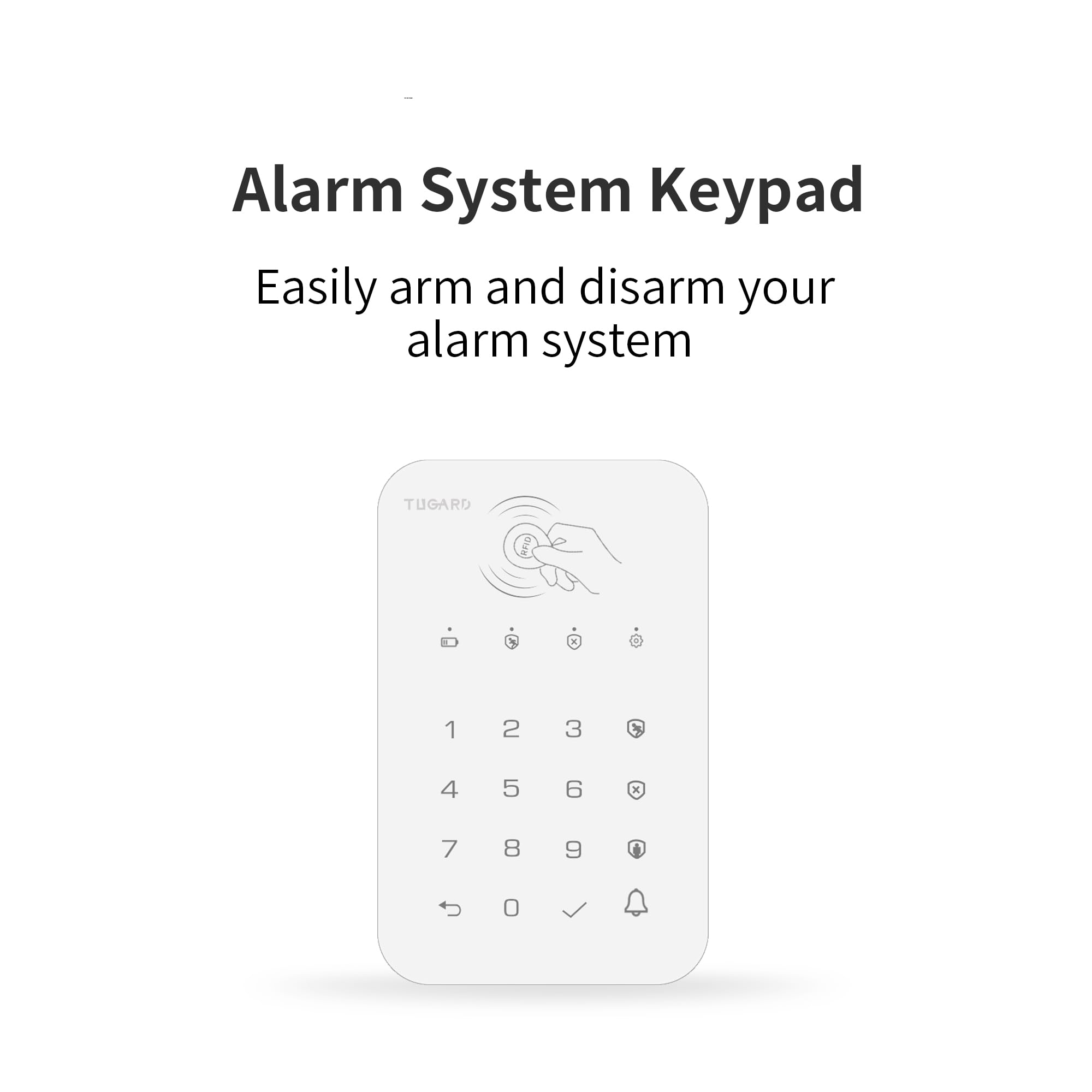 Tugard Keyboard For Wifi Gsm Burglar Alarm System,Smart Home Alarm System Base Wireless 12 Pieces Kit,Diy Alarm System,Remote,Ke