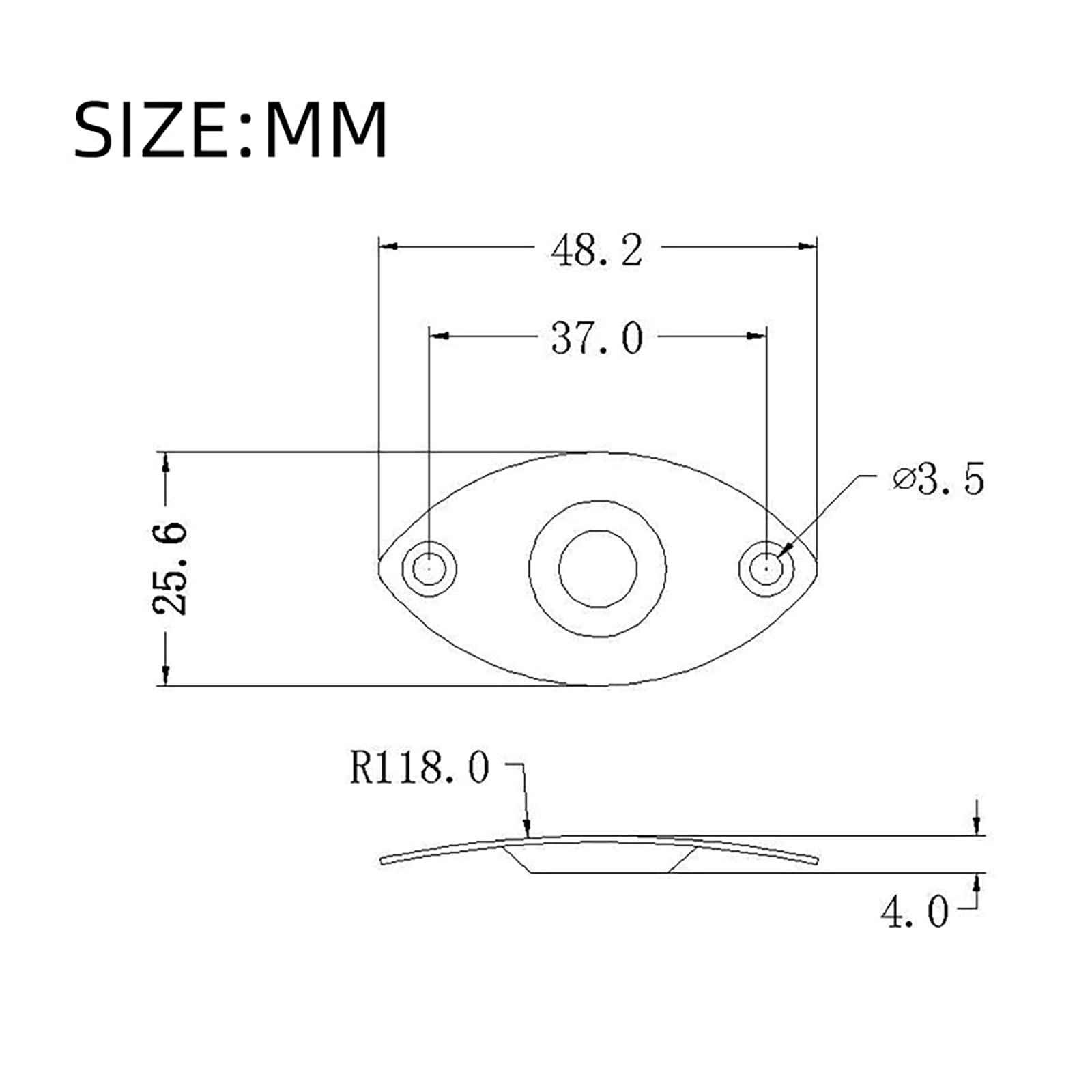 Maxcheer 1/4'' Oval Guitar Jack 6.35Mm Output Input Plug Socket For Mono Electric Guitar (Chrome)