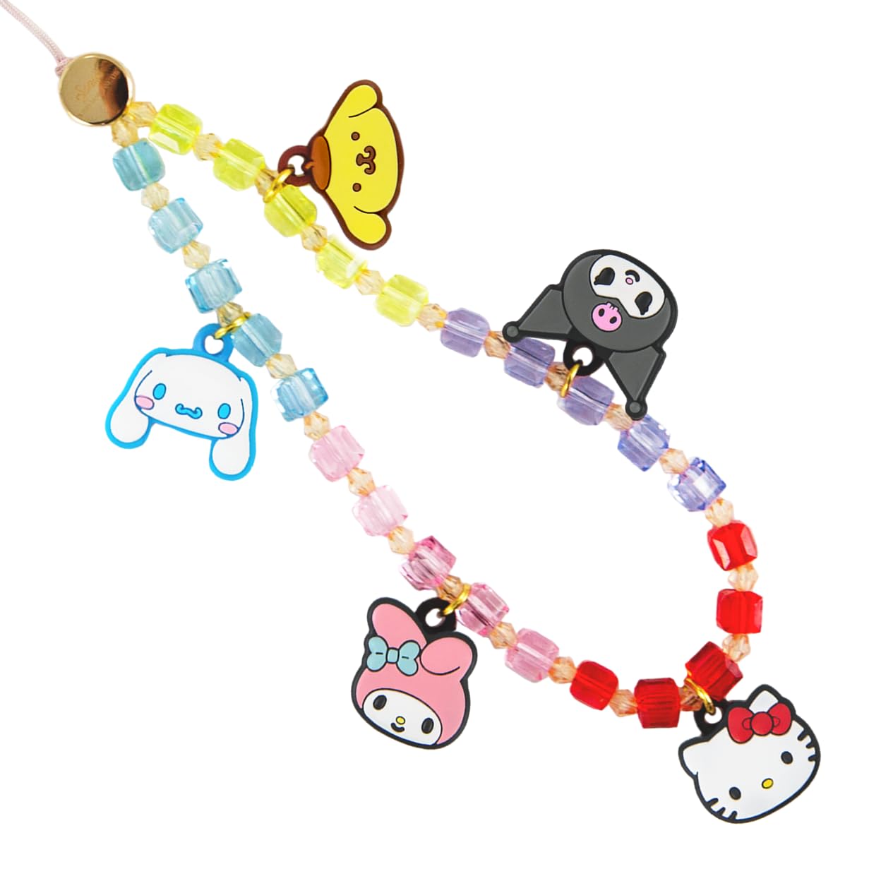 Sonix Sanrio Beaded Wristlet & Phone Strap | Detachable Cell Phone Lanyard with Silicone Charms - Hello Kitty & Friends
