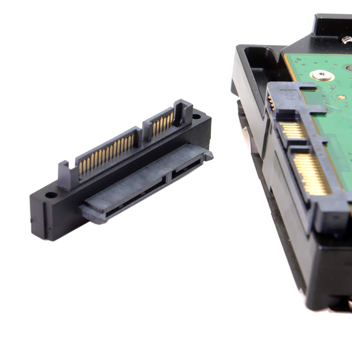 Chenyang Sata 22Pin Male To Female 90 Degree Up Angled Gender Changer Connector Adapter For 2.5/3.5'' Hard Disk Drive