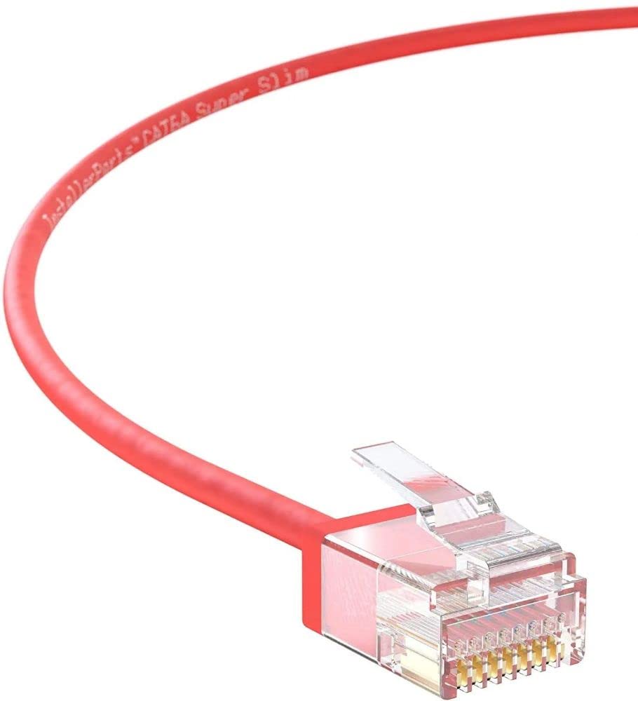 Installerparts Ethernet Cable Cat6A Super Slim Cable Utp 1 Ft (10 Pack)   Red   Professional Series   10Gigabit/Sec Network/High