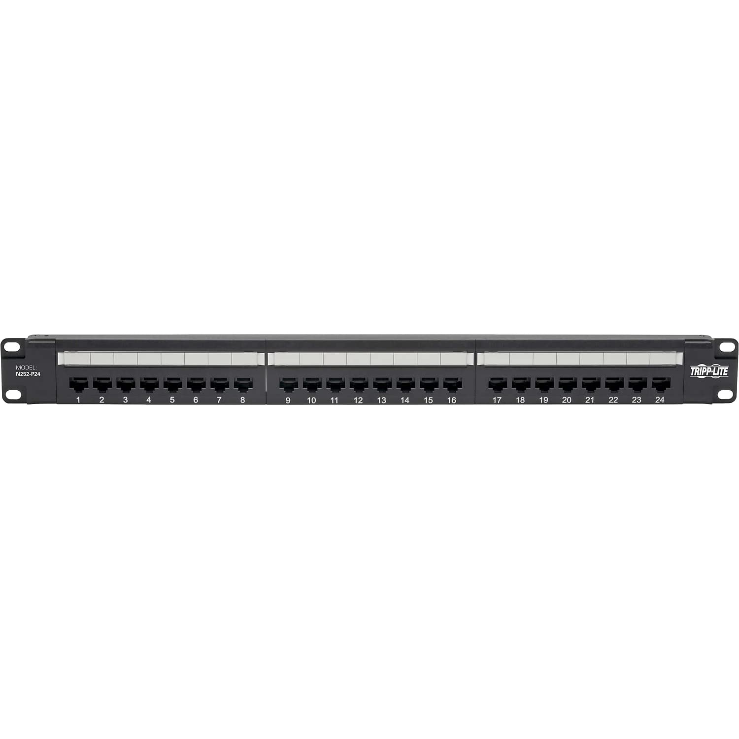 Eaton Tripp Lite Cat6 24-Port Poe+ Patch Panel, Rj45 Ethernet, 1U Rackmount, Eia/Tia 568A/B Wiring Standards For 110 & Krone Ter
