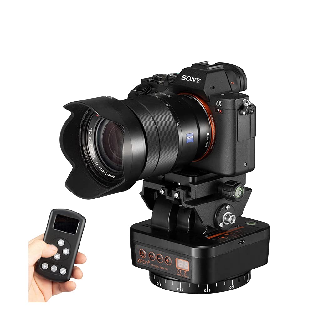 Ztfon Yt 1000 Auto Motorized Rotating Panoramic Head Remote Control Pan Tilt Video Tripod Head Stabilizer For Smartphone Cameras