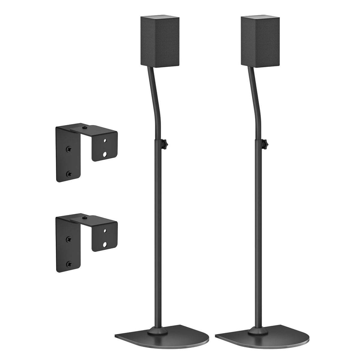 Speaker Stand Pair For Samsung Rear Speaker Stands And Wall Mount   Height Adjustable Extend 33'' To 42'' Floor Speaker Stand Fo