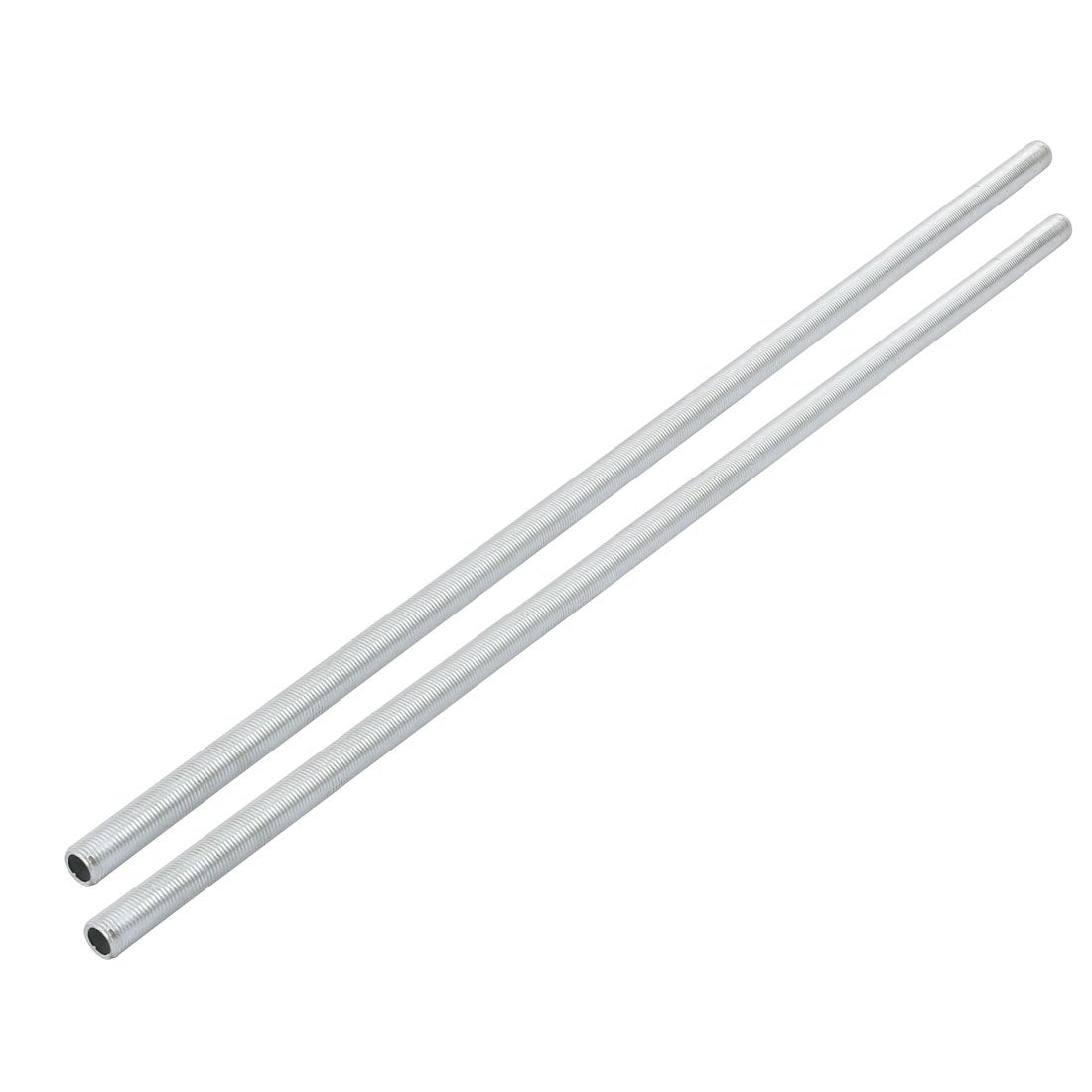Uxcell Lamp Pipe Nipple, M10 Thread 420Mm Length Hollow Lamps Repair Part Hardware For Lamp Lights, Zinc Plated Silver Tone, Pac