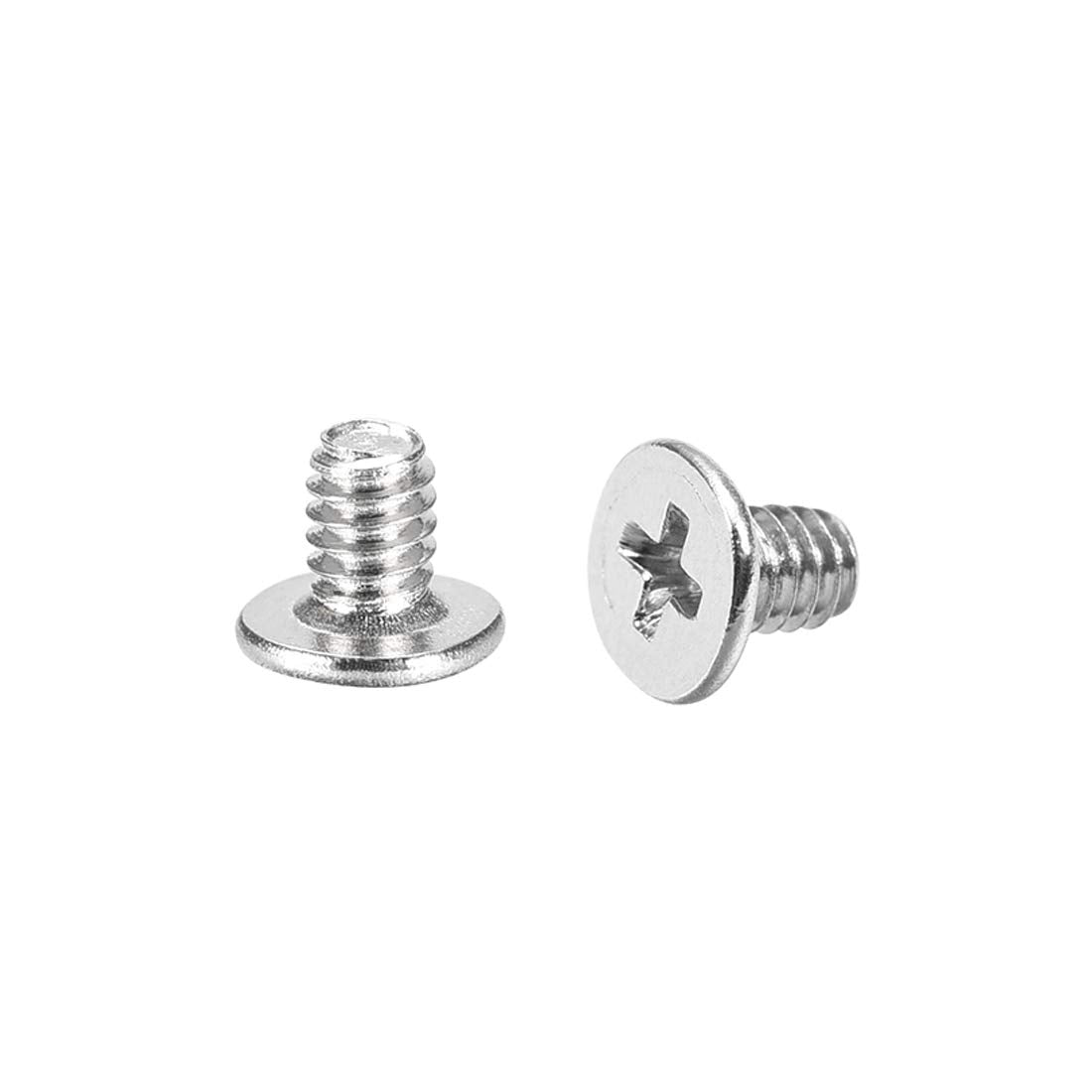 Uxcell M2X3Mm Phillips Screw Fastener Silver Tone 3.8Mm Dia Screw Head For Laptop Pc Tv Fan Switch 50Pcs