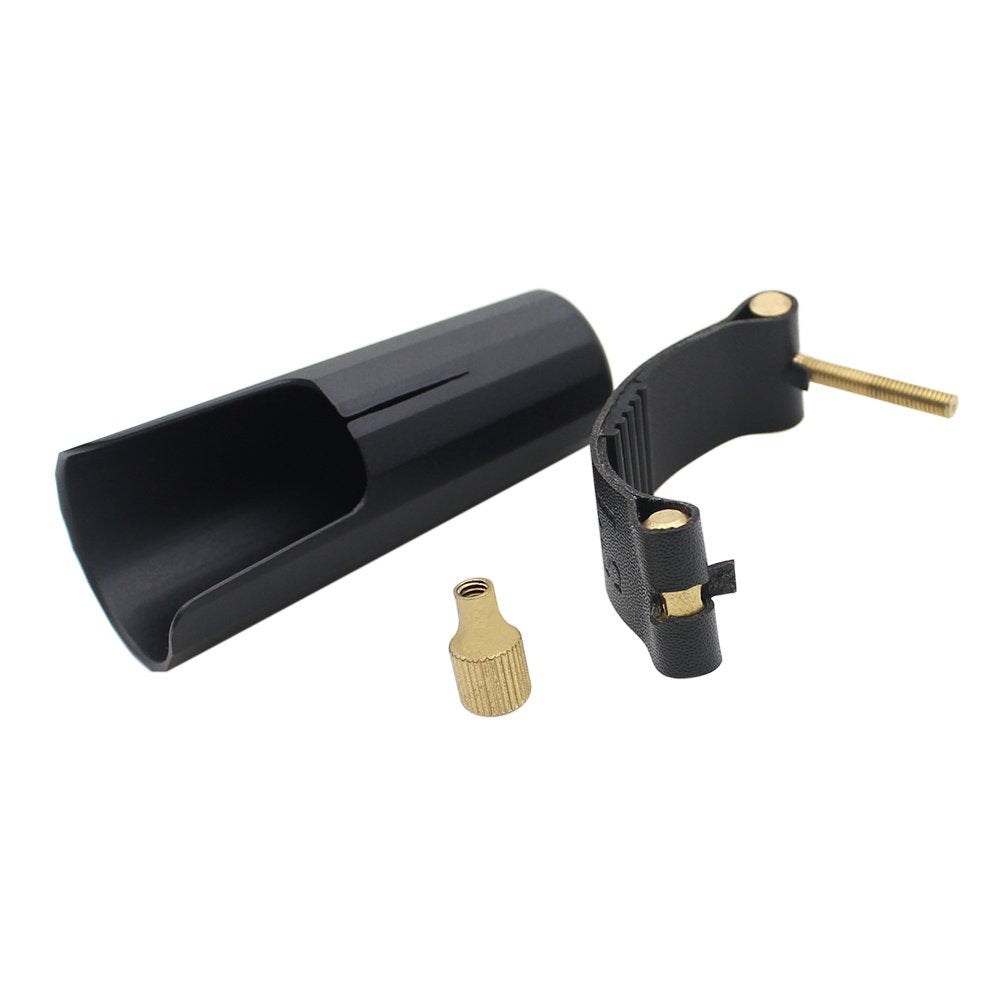 Andoer Leather Ligature Fastener With Plastic Cap For Tenor Sax Saxphone Bakelite Mouthpiece