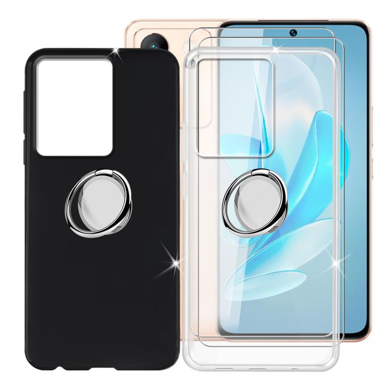Ikiiqii Cover For Vivo V30 Lite (6.67'') + Screen Protector(2 Pack), 2 Ultra Thin Silicone Shockproof Bumper Anti Scratch Case W