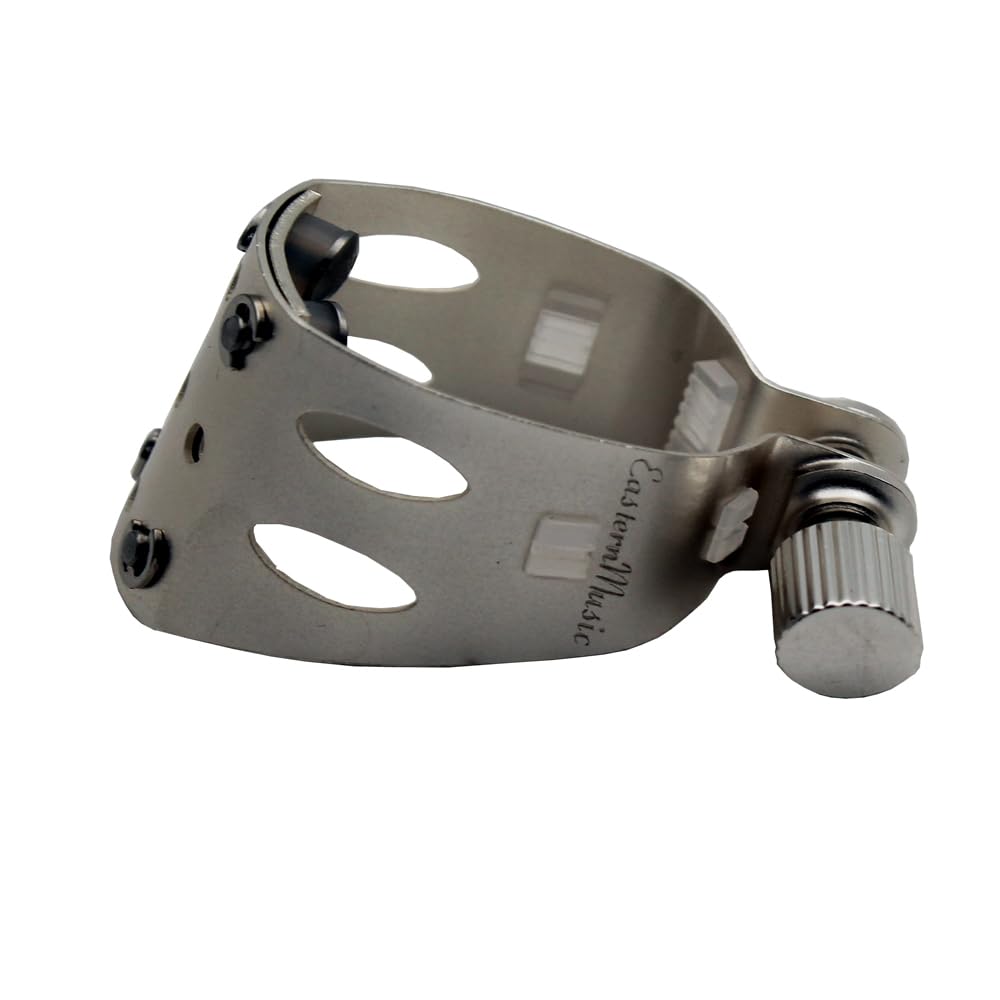 Eastern Music Saxophone Hard rubber mouthpiece Soprano alto Tenor metal ligature Ligature cap (Sandblust silver, Tenor MPC)