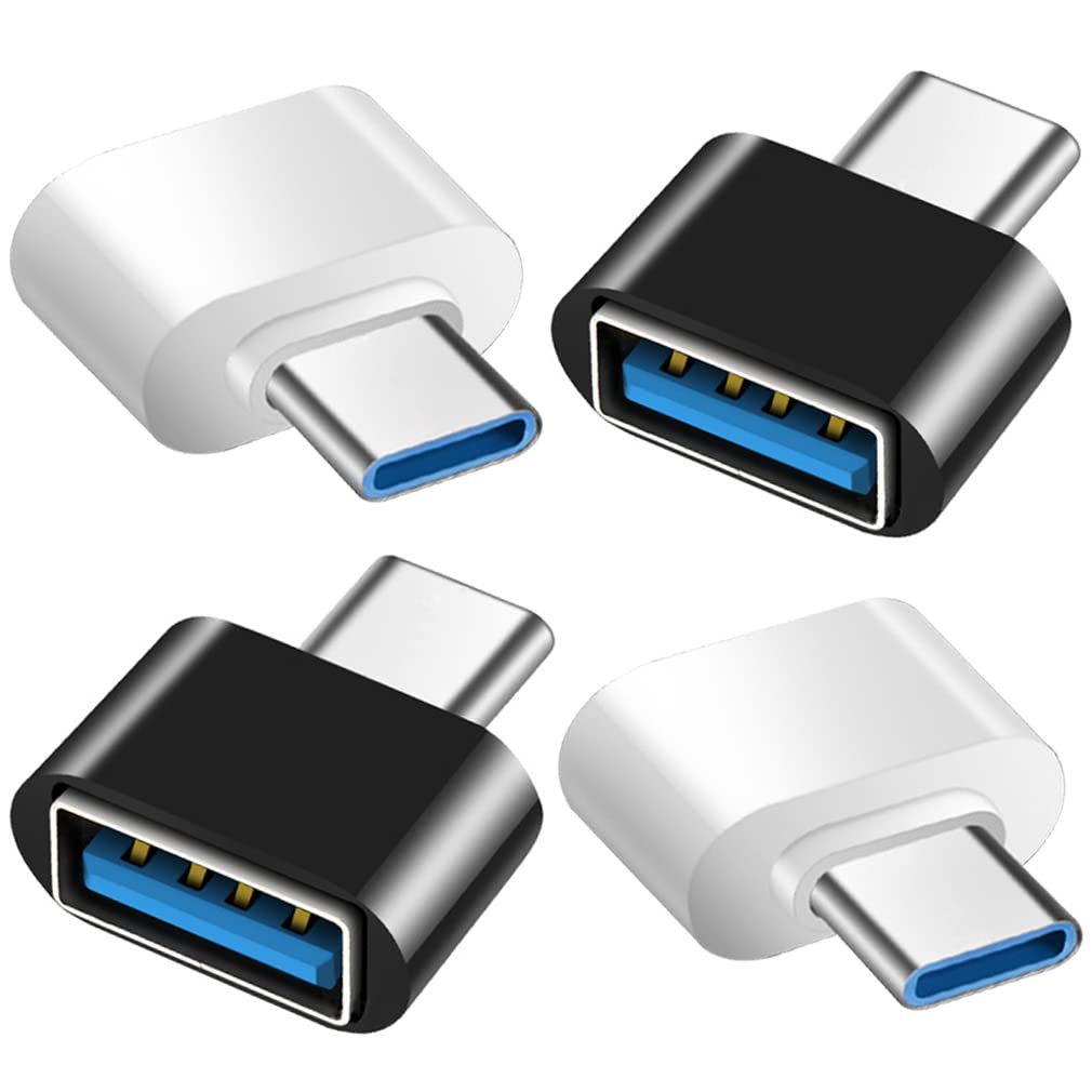 Usb C To Usb Adapter 4 Pack, Usb Female To Usb C Male Otg Adapter, Usb C Adapter Compatible With Macbook Pro, Samsung Galaxy, Ty