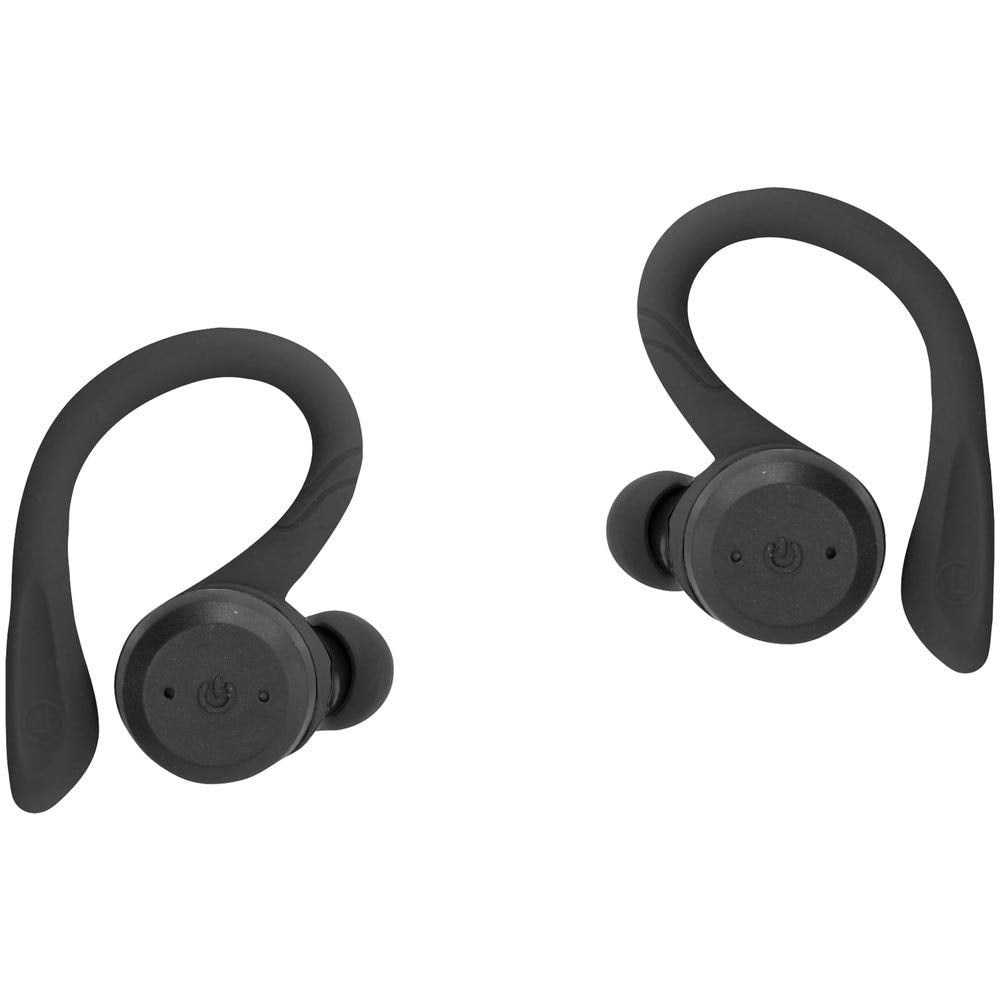 live iLive IAEBTW59B Truly Wireless Bluetooth Earbuds, Sporty Hook, Charging Case, IPX Waterproof, Neon Yellow/Black