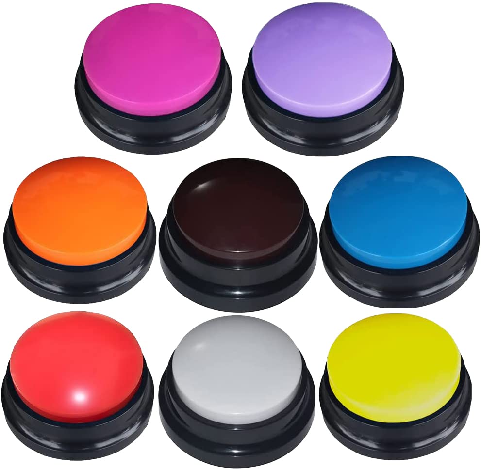 Frqntkpa 8 Color Voice Recording Button, Dog Buttons For Communication Pet Training Buzzer, 30 Second Record & Playback, Funny G