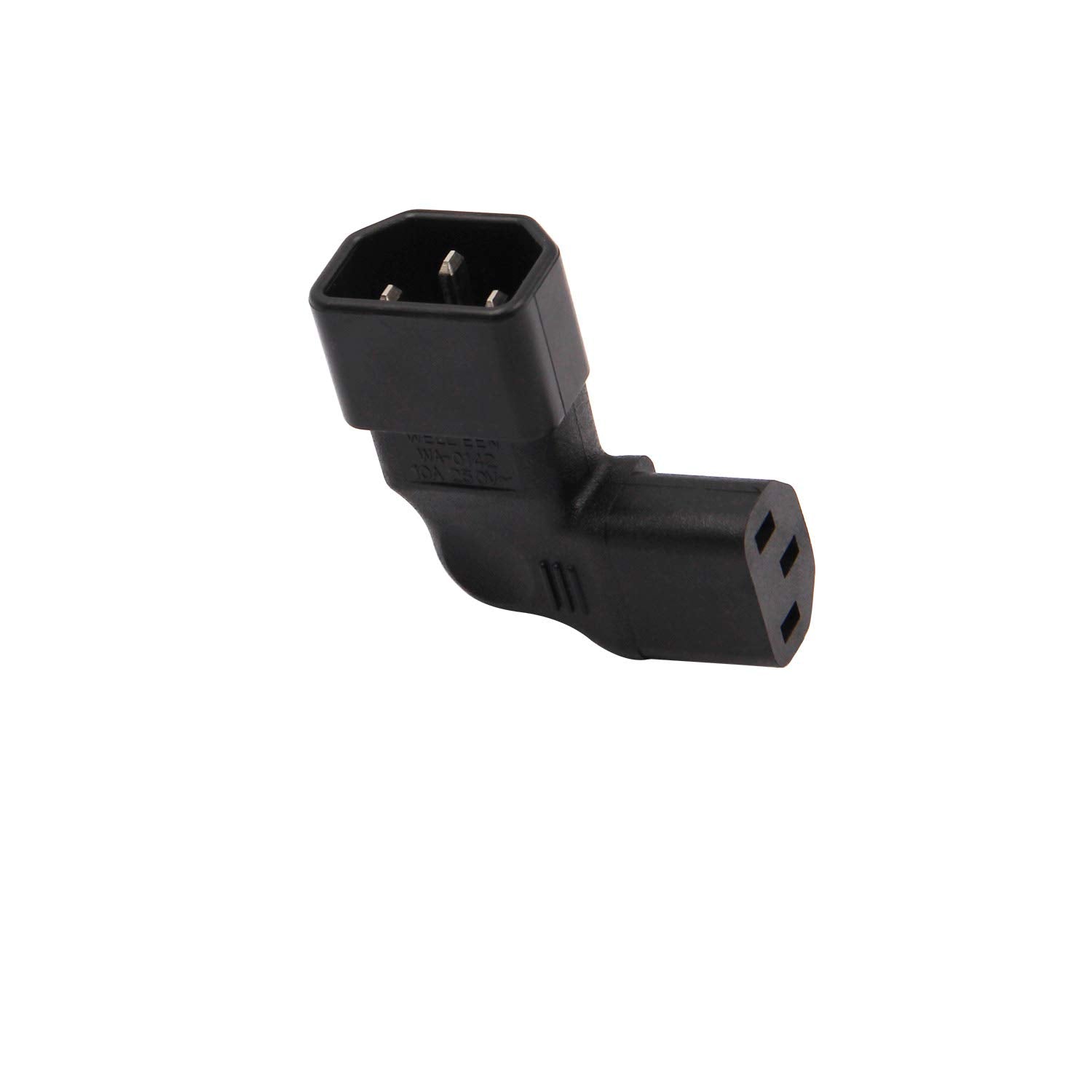 Wymect 2 Pack Right Angle Iec C14 To C13 Power Adapter Pdu Power Extension For Lcd Led Tv Wall Mount