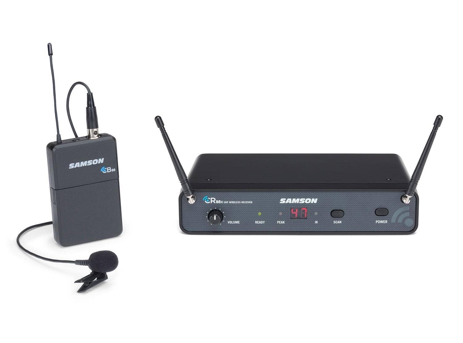 Samson Technologies Concert 88x Presentation Wireless System with LM5 Lavalier Microphone (K Band) (SWC88XBLM5-K), Black