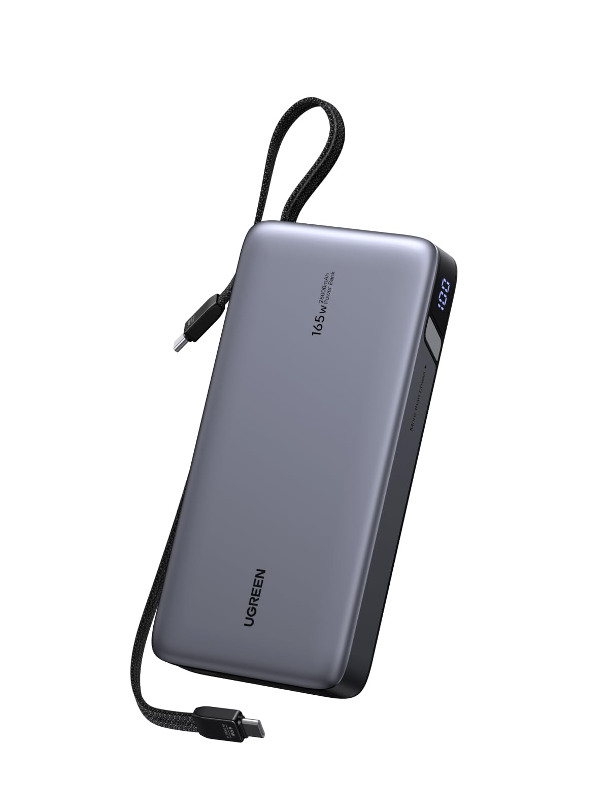 UGREEN Nexode Power Bank, 25,000mAh 165W Laptop Portable Charger with 2 Built-in USB-C Cables, 90Wh Fast Charging Business Trave