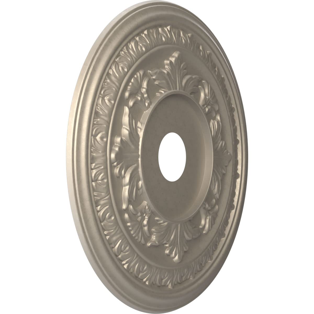 Ekena Millwork Cmp22Bacsv Baltimore Thermoformed Pvc Ceiling Medallion (Fits Canopies Up To 7 3/4), 22Od X 3 1/2Id X 1P, Metalli