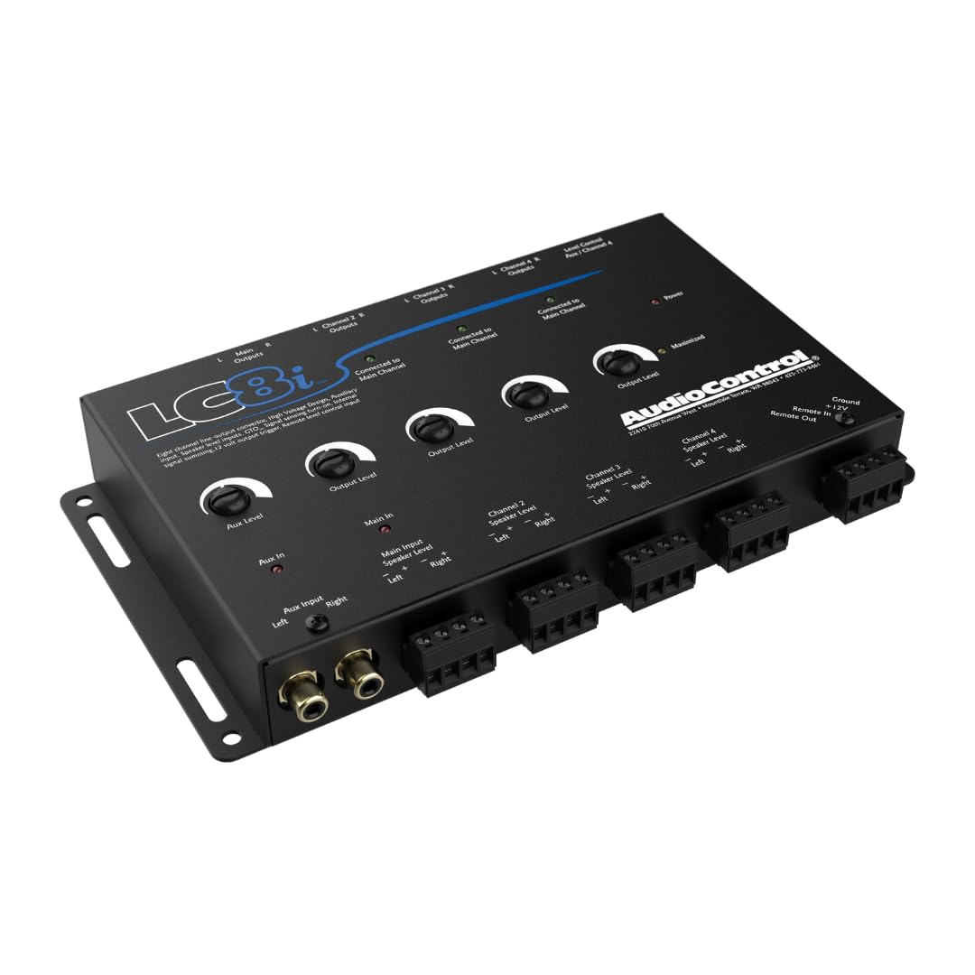 Audiocontrol Lc8I Black 8 Channel Line Output Converter With Auxiliary Input