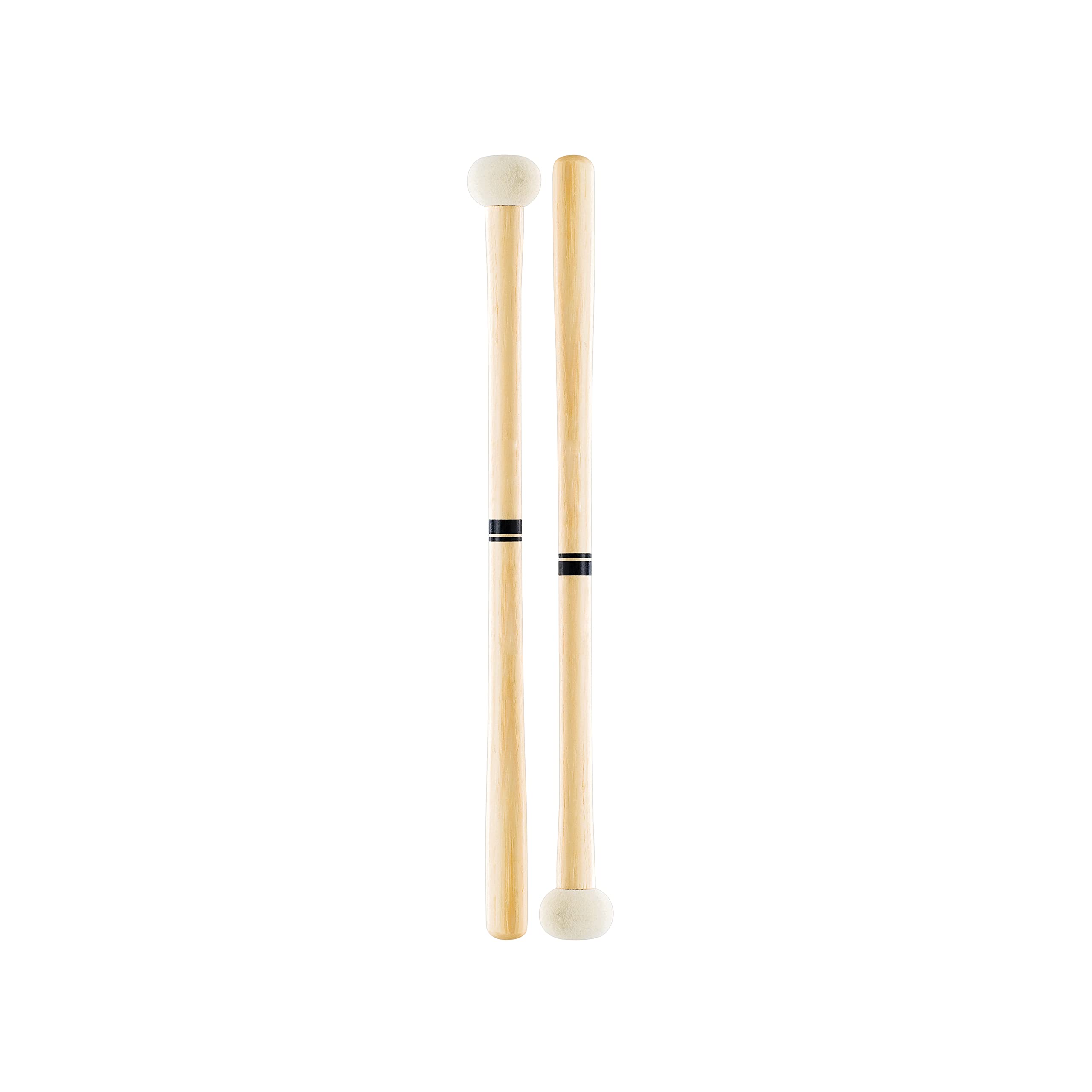 Promark Bass Drum Mallets - Performer Series - Special Extra Dense Felt Head - Ideal For 16-18 Inch Bass Drums - American Hickor