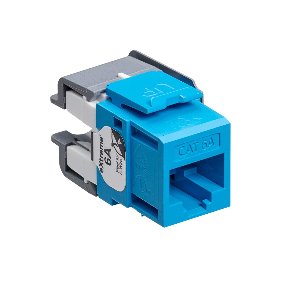 Leviton 6110G-RL6 Extreme CAT 6A UTP Jack, Blue