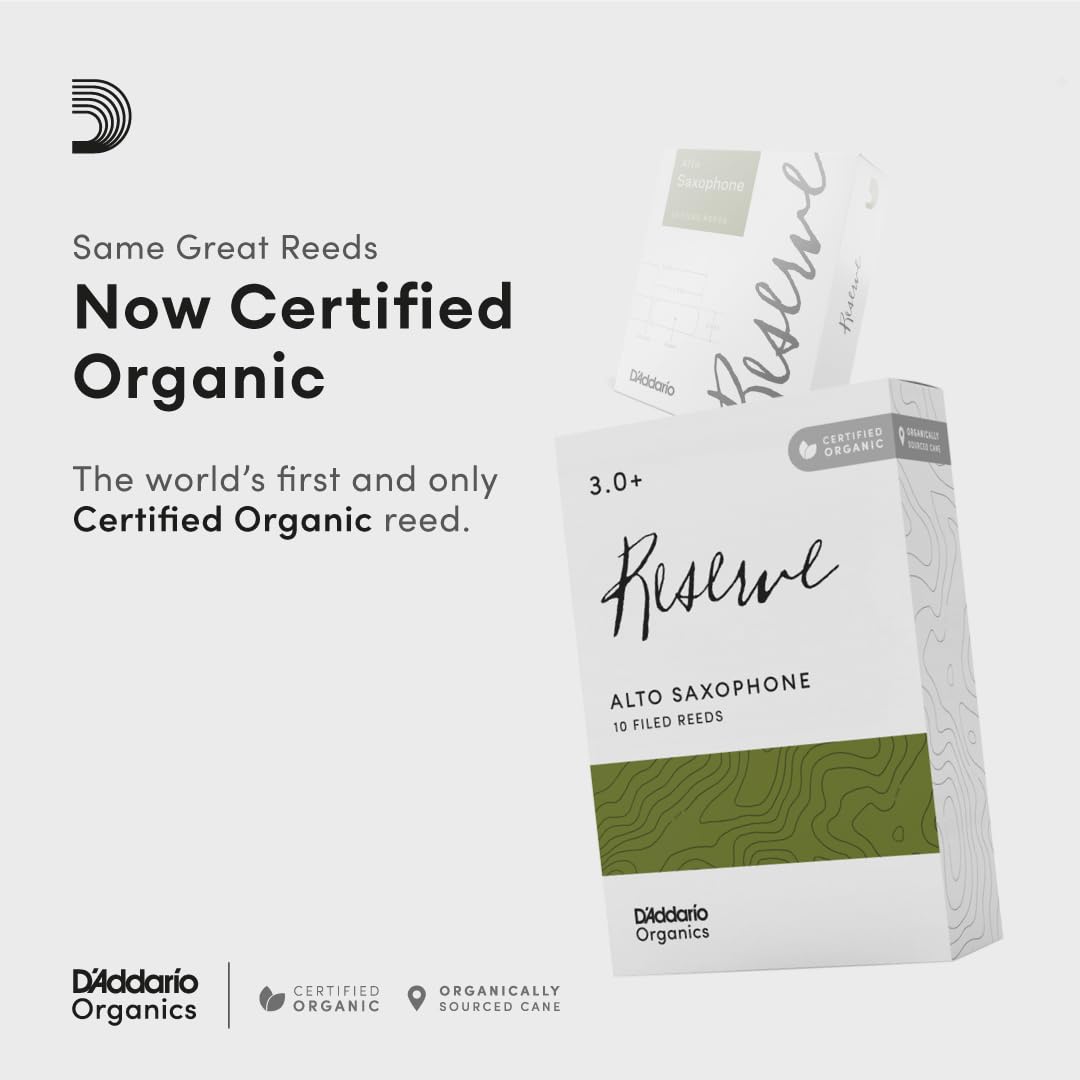 D'Addario Woodwinds Reserve Alto Saxophone Reeds   Sax Reeds   Thick Blank Reed For Rich, Warm Tone   2.0 Strength, 10 Pack