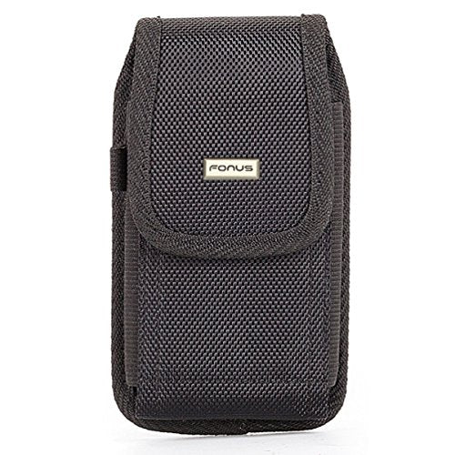 Vertical Heavy Duty Rugged Canvas Case Cargo Belt Clip Holster Cover With Card Slot Pouch For At&T Samsung Galaxy Express 3